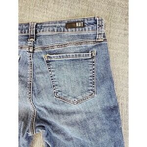Kut from the Kloth Womens Jeans 6 Blue Skinny Crop Pant Denim Raw Hem Connie